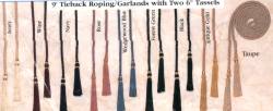 9Ft Tieback/Roping Garlands with two 6" Tassels