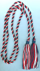 Single Honor Cord in 3 Colors - NAVY BLUE, WHITE and DARK RED