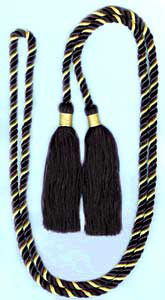 Single Honor Cord in 2 Colors - LIGHT GOLD and BLACK