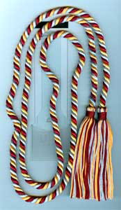 Single Honor Cord in 3 Colors - NAVY BLUE, KELLY GREEN and DARK RED