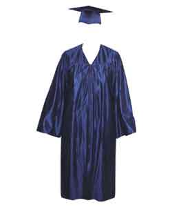 Navy Blue High School Gown