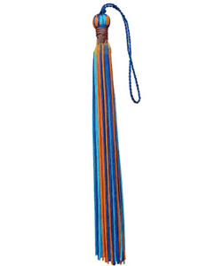 Royal Blue/Orange/Teal tassels