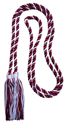 Burgundy/White honor cord