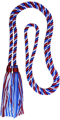 Royal Blue/White/Red honor cord