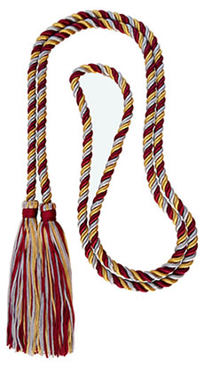 Light Gold/Silver/Burgundy honor cord