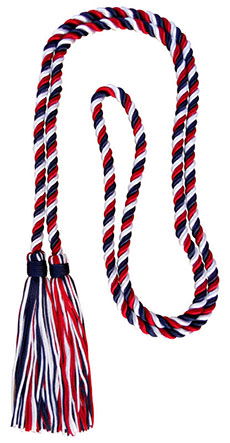 Navy Blue/Red/White honor cord